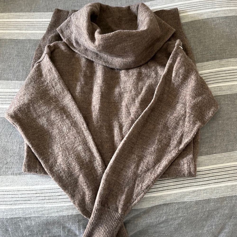 Brown cowl neck sweater dress- XS